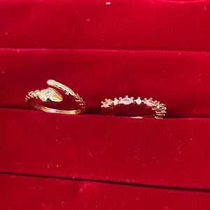 Elegant Gold and Silver Women's Ring Set